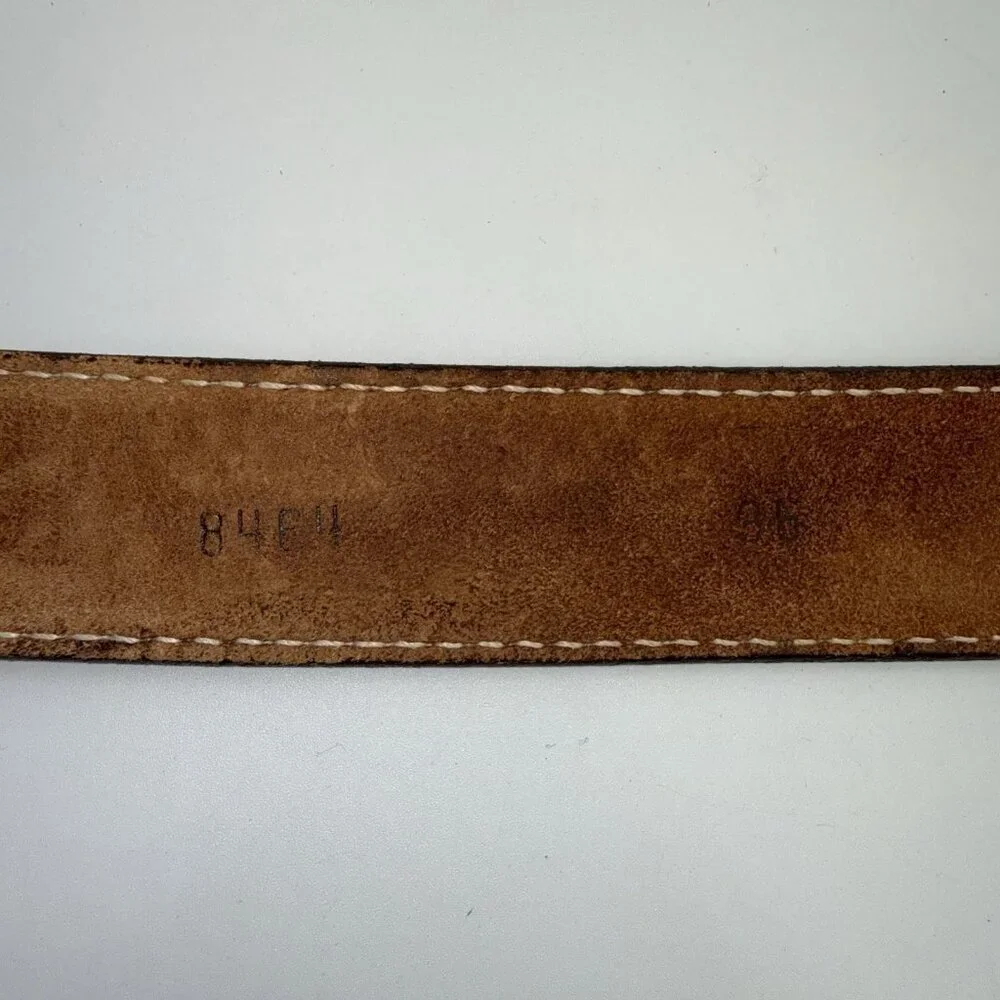 Vintage Leather Men’s Belt Tooled Horse Design Sz 36